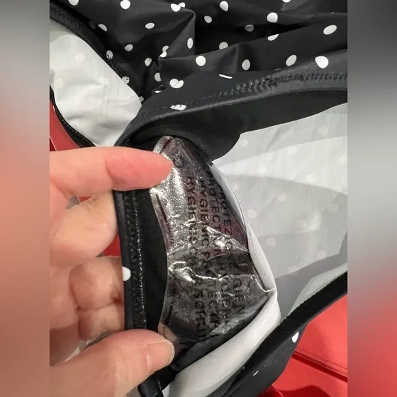 NWT blackish blue-ish 2 piece bikini set polka dot L large TEMPT ME - Picture 3 of 12